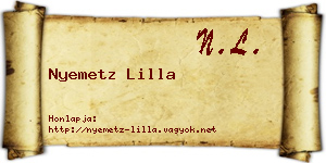 Nyemetz Lilla névjegykártya